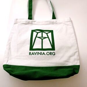 RAVINA FESTIVAL Cotton Tote Bag, white and green